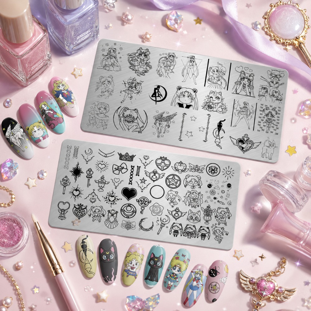 Nail Art Inspo - Pelat Stamping Kuku Anime Sailor Moon,