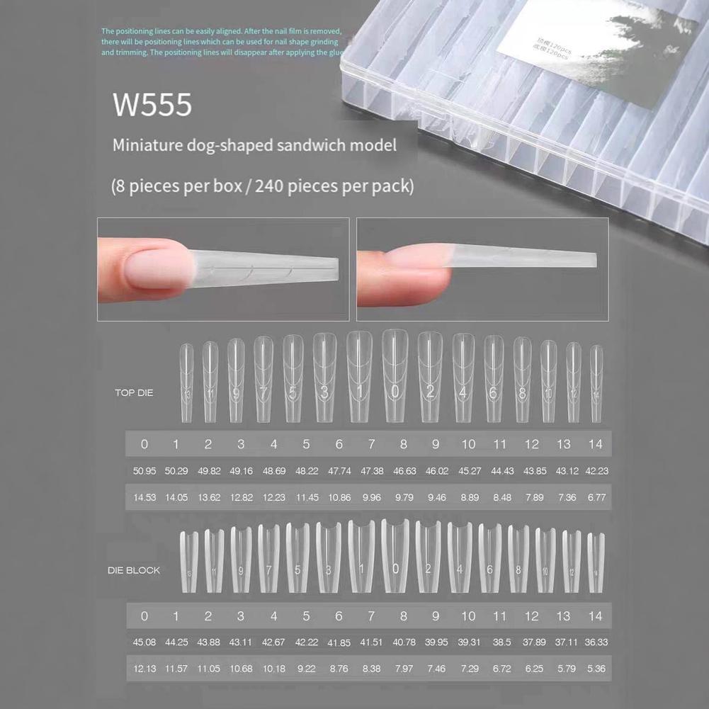 Nail Extension Form - 240PCS Cetakan Kuku Sandwich Dual Nail