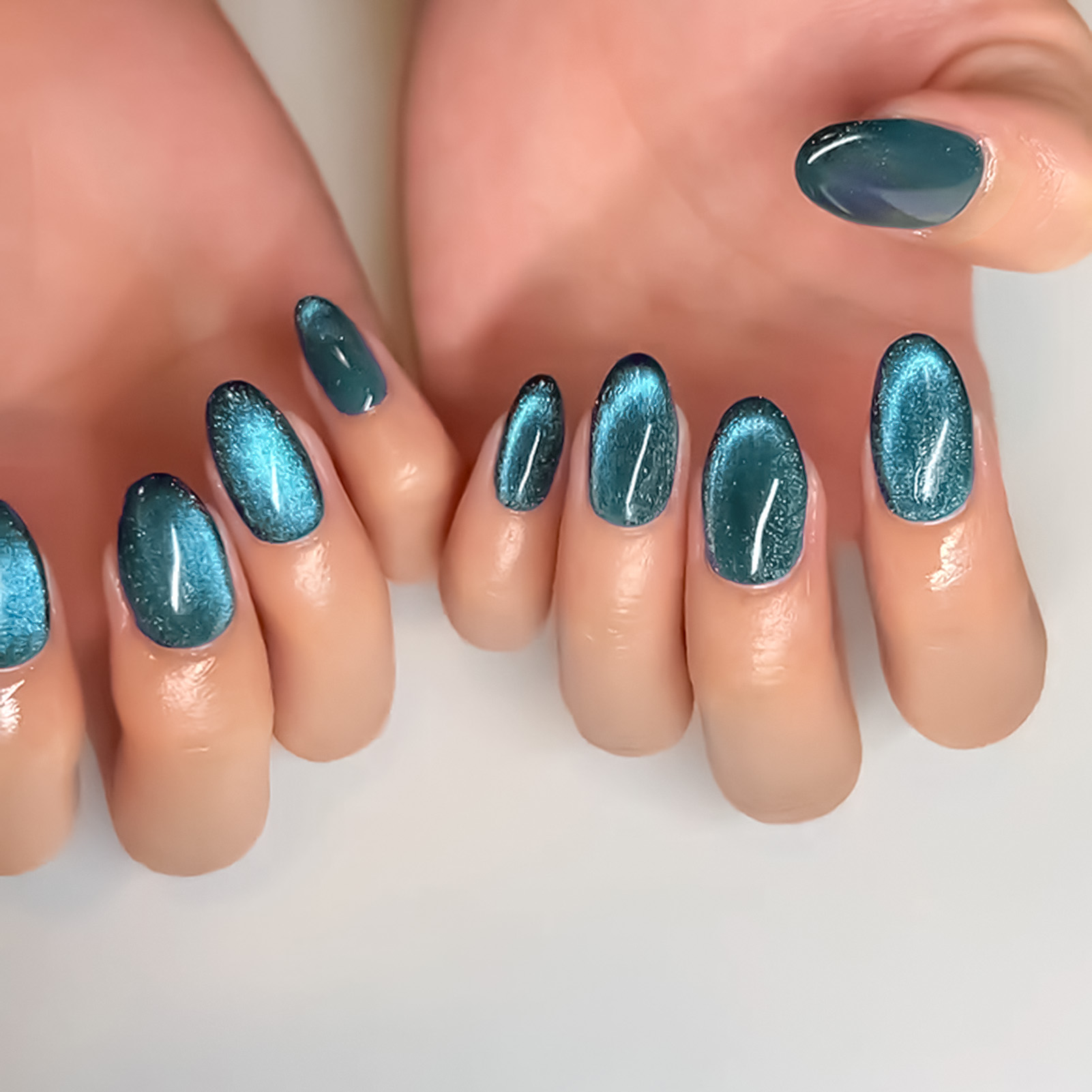 Nail Art Extension Cat Eye - Ekstensi Kuku Resin Mata Kucing Biru