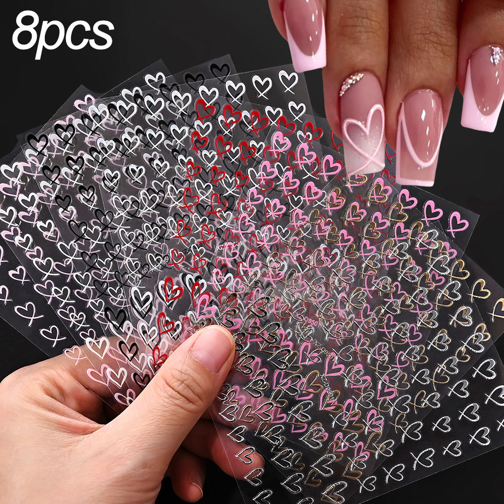Nail Art Leopard - 8 Lembar Stiker Kuku 3D Bentuk