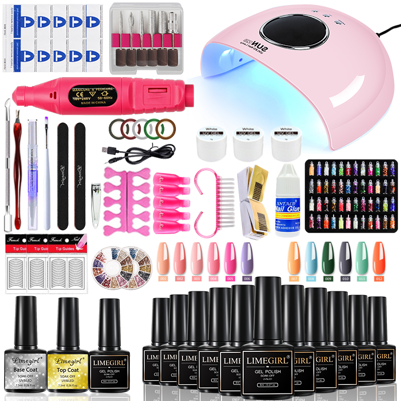 Uv Led Lamp Nail - Kit Kuku Gel Limegirl dengan Lampu