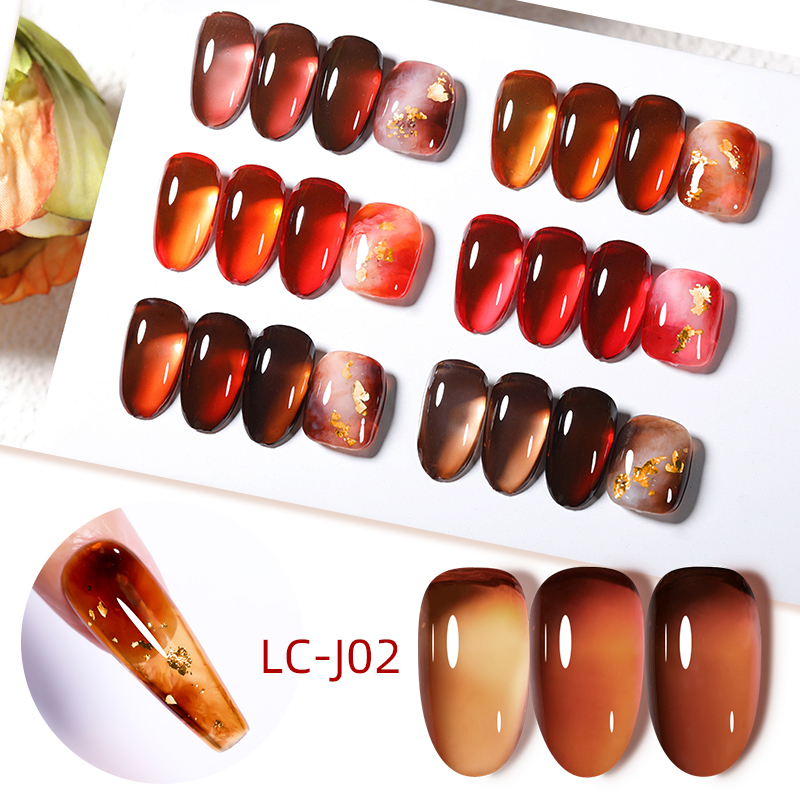 LILYCUTE 7ML Gel Amber jeli ca - Nail Art Leopard ulasan dan harga