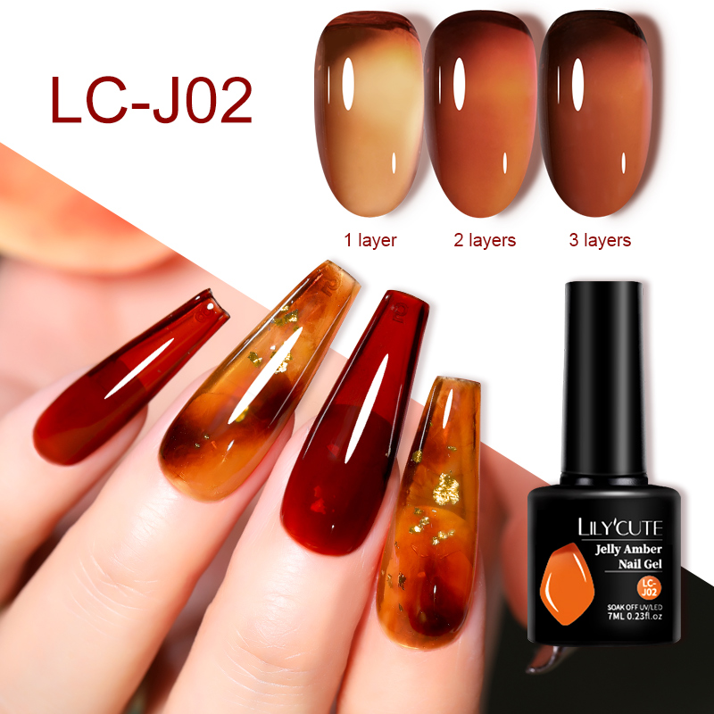 LILYCUTE 7ML Gel Amber jeli ca - Nail Art Leopard ulasan dan harga