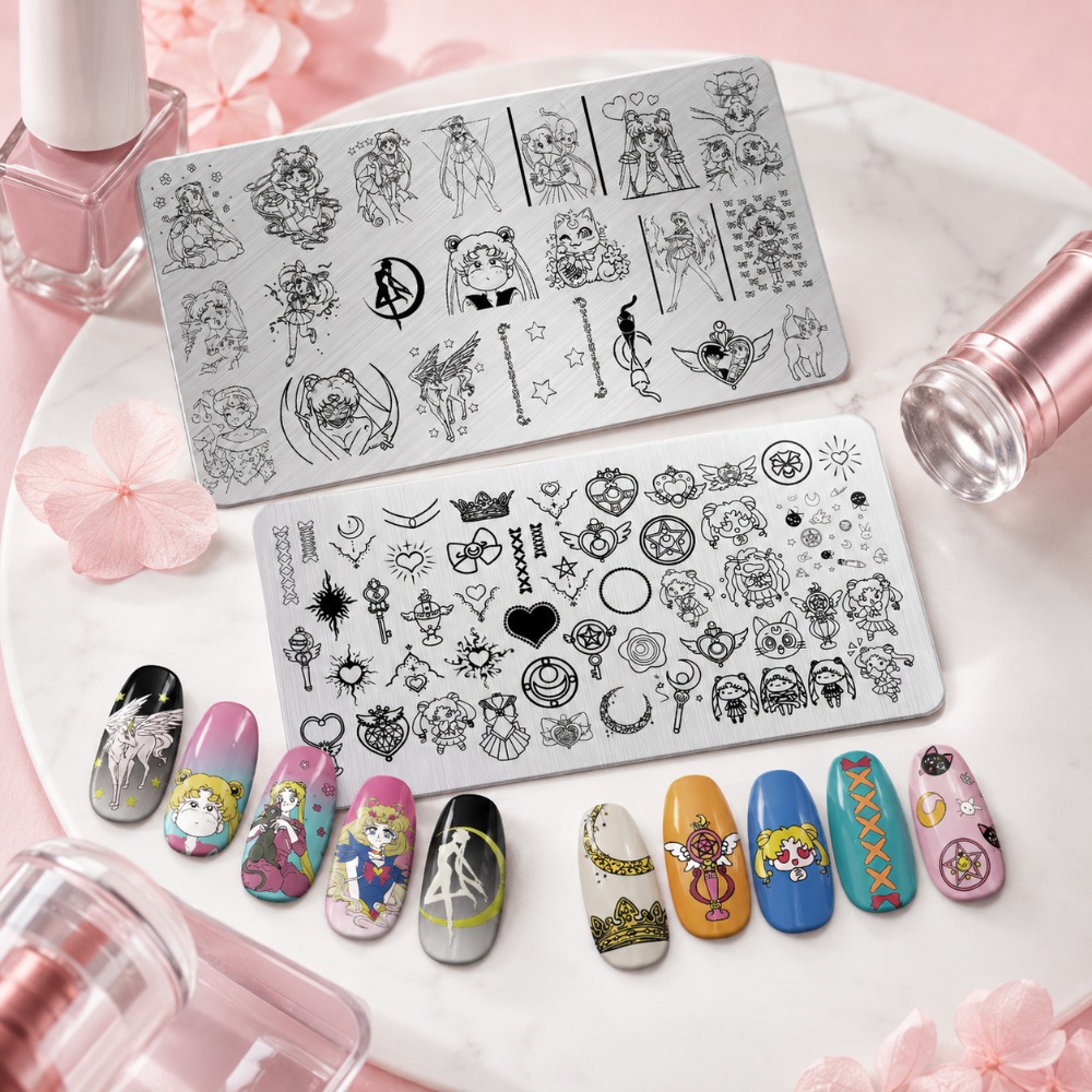 Pelat Stamping Kuku Anime Sail - Nail Art Inspo ulasan dan harga