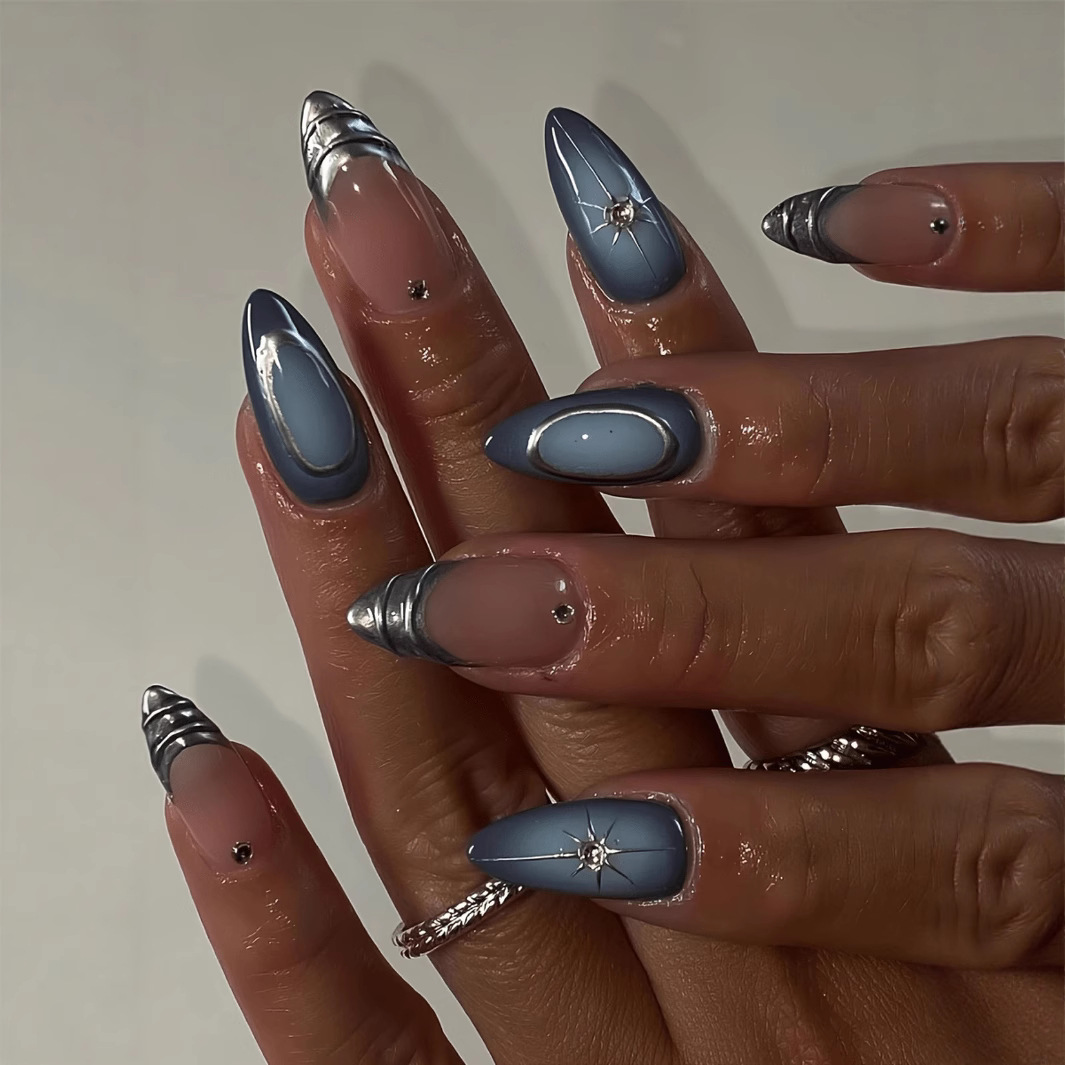 24 Buah Set Kuku Almond Pendek - Nail Art Inspo ulasan dan harga