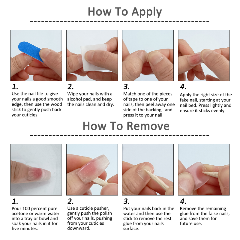 10 Buah Kuku Tekan Perancis Me - Nail Art Natural Simple ulasan dan harga