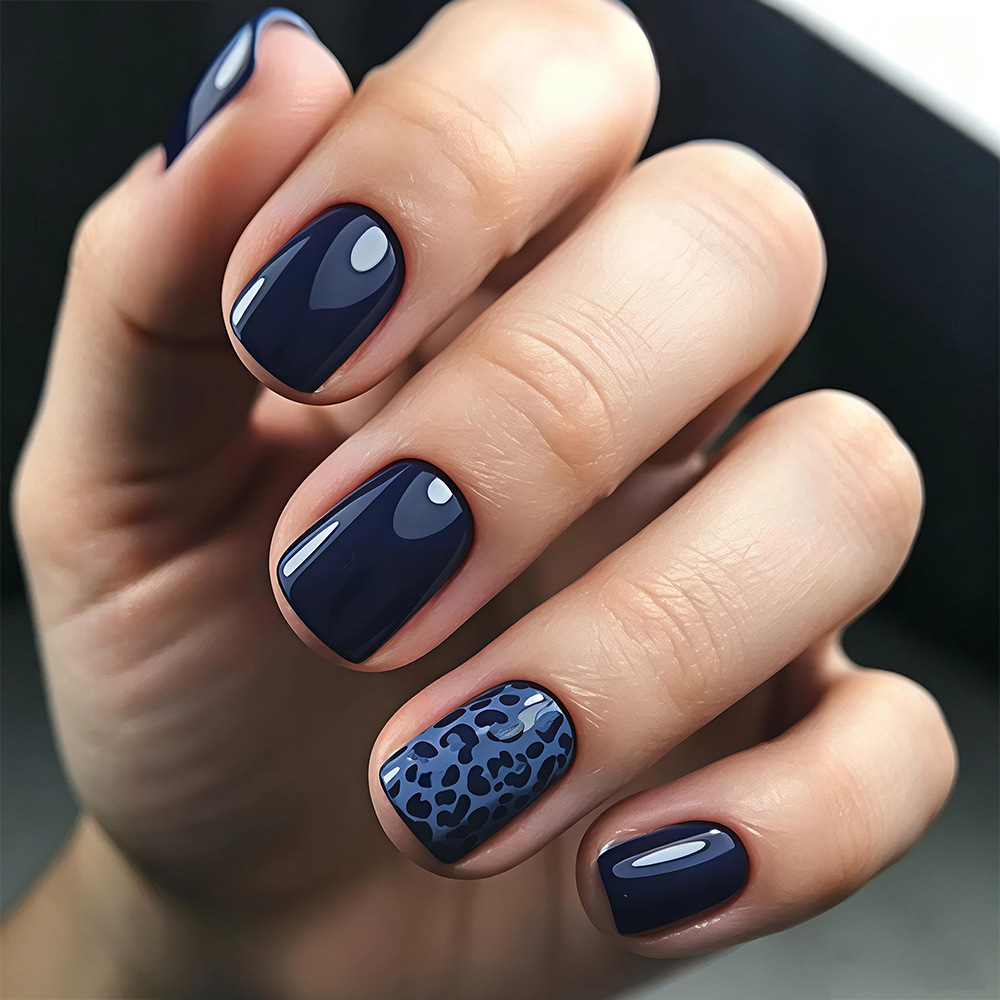 24pcs Kuku Palsu Pendek Perseg - Nail Art Leopard ulasan dan harga