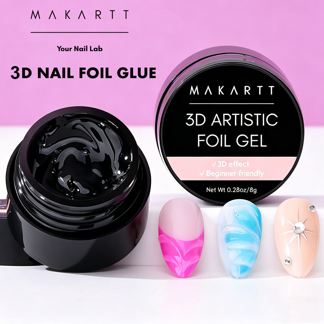 Makartt 3D Nail Gel 8ml Lem Tr - Uv Led Lamp Nail ulasan dan harga