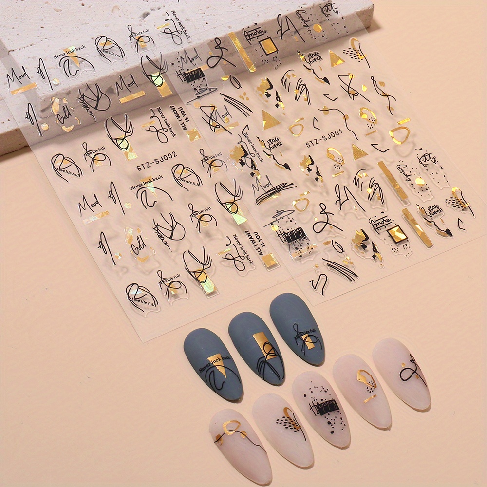 1 Buah Stiker Geometri Abstrak - Nail Art Leopard ulasan dan harga