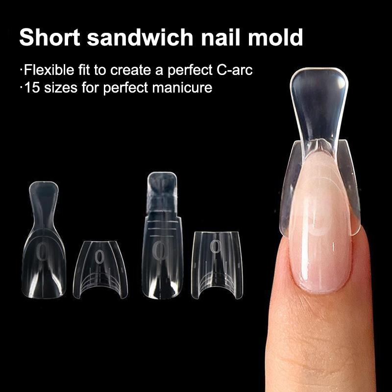 60pcs/box Coffin Dual Nail For - Nail Extension Form ulasan dan harga