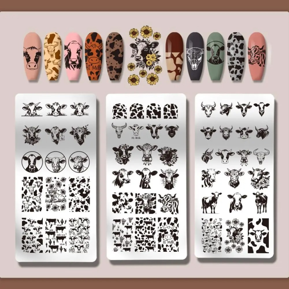 3pcs Plat Stamping Kuku Bertem - Nail Art Inspo ulasan dan harga
