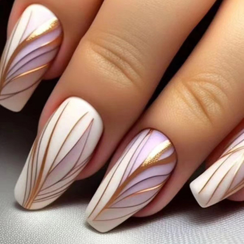 24Pcs Kuku Palsu Pendek Model  - Nail Art Inspo ulasan dan harga
