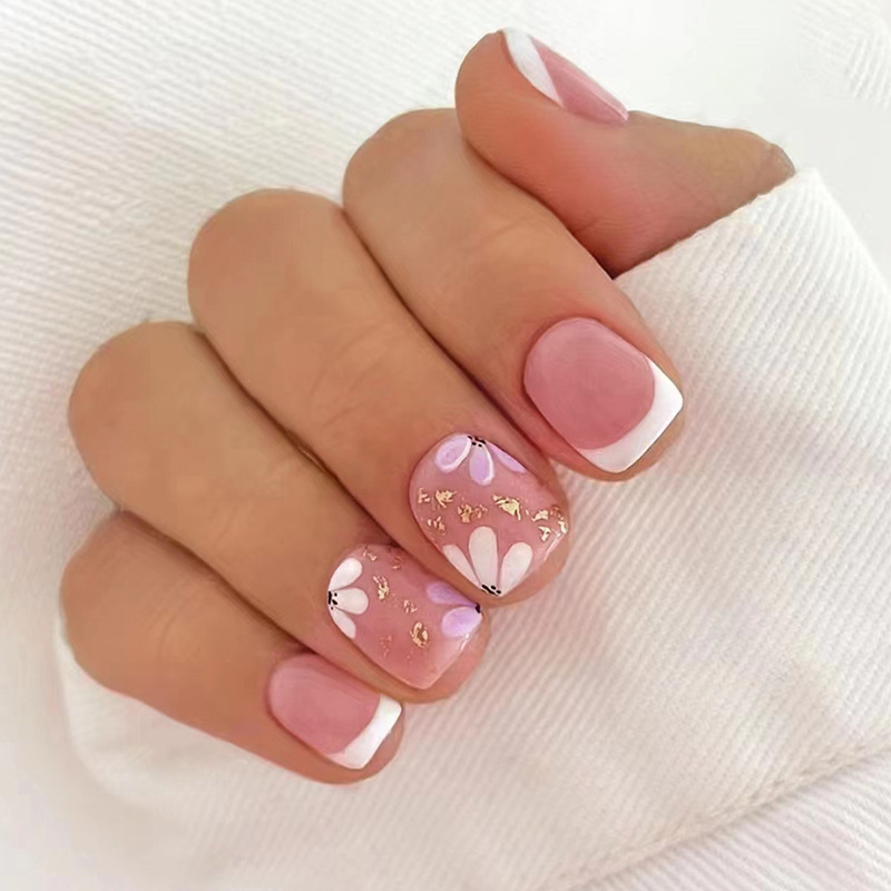 24Pcs Kuku Palsu Pendek Model  - Nail Art Inspo ulasan dan harga