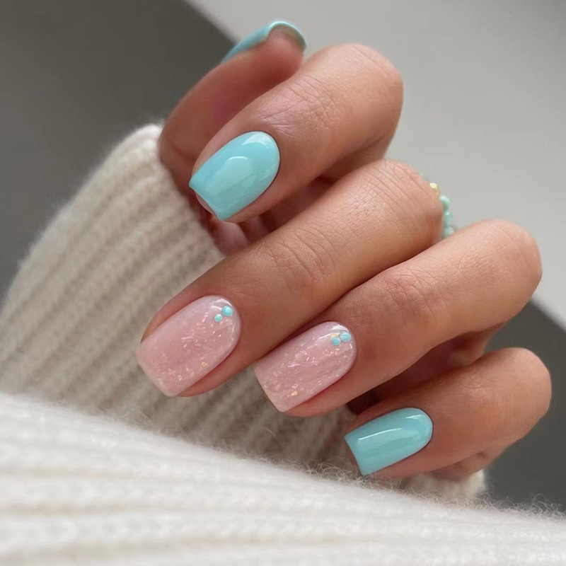 24Pcs Kuku Palsu Pendek Model  - Nail Art Inspo ulasan dan harga