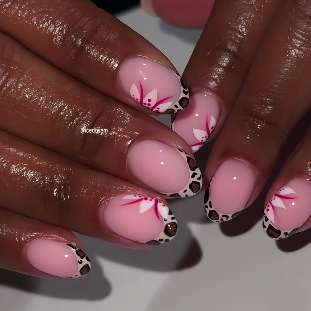 Kuku palsu pendek panjang untu - Nail Art Leopard ulasan dan harga