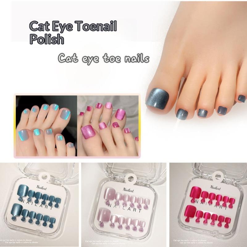 10 Pcs/Box Kuku Palsu Prancis  - Nail Art Extension Cat Eye ulasan dan harga