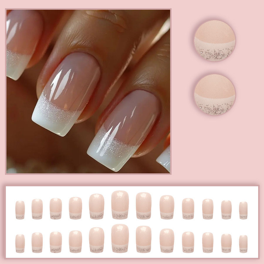 24pcs/set Kuku Palsu Kotak Sed - Nail Art Inspo ulasan dan harga