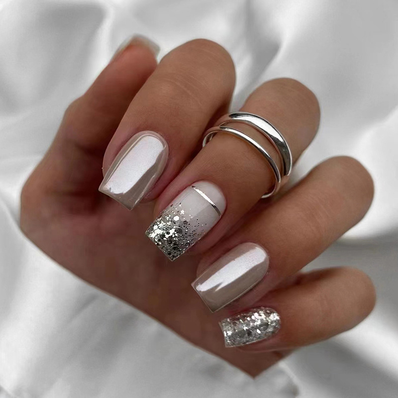 Kuku palsu pendek persegi untu - Nail Art Inspo ulasan dan harga