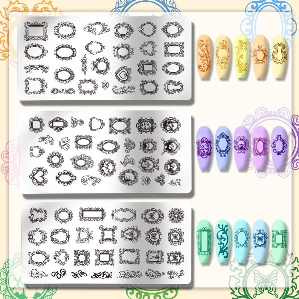 3pcs Plat Stamping Kuku Bingka - Nail Art Inspo ulasan dan harga