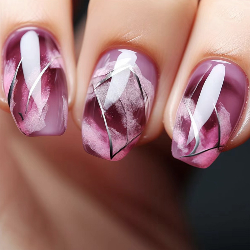 24 Buah Kuku Palsu Desain Ceta - Nail Art Leopard ulasan dan harga
