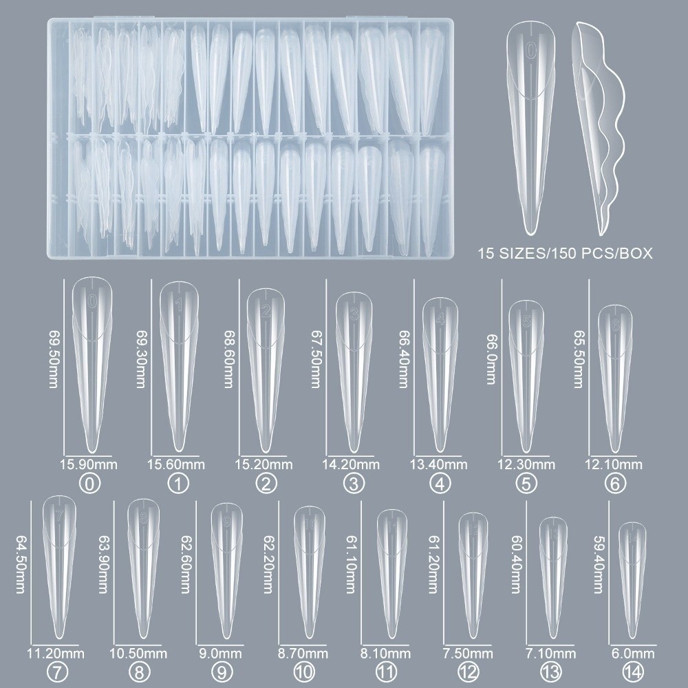 150Pcs Cetakan Kuku Bentuk Kup - Nail Extension Form ulasan dan harga