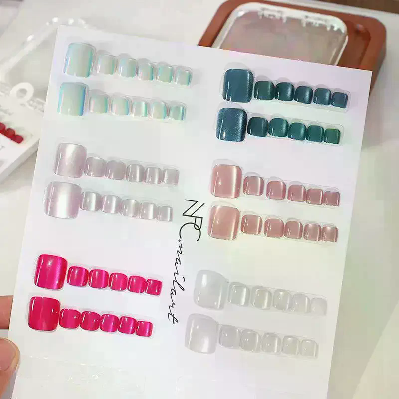/Kuz/10 Pcs/Box Kuku Palsu Pra - Nail Art Extension Cat Eye ulasan dan harga