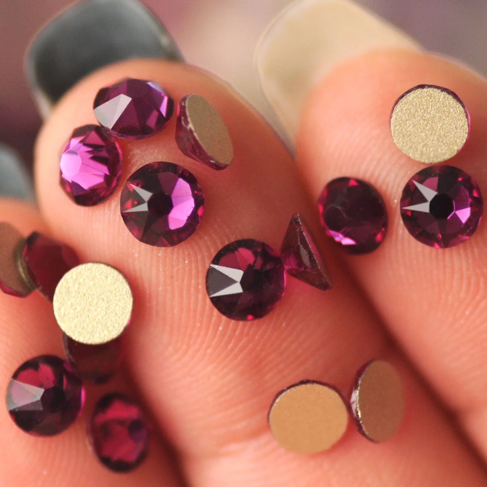 Xirius 8 Besar 8 Kecil Kristal - Nail Art Fuchsia ulasan dan harga