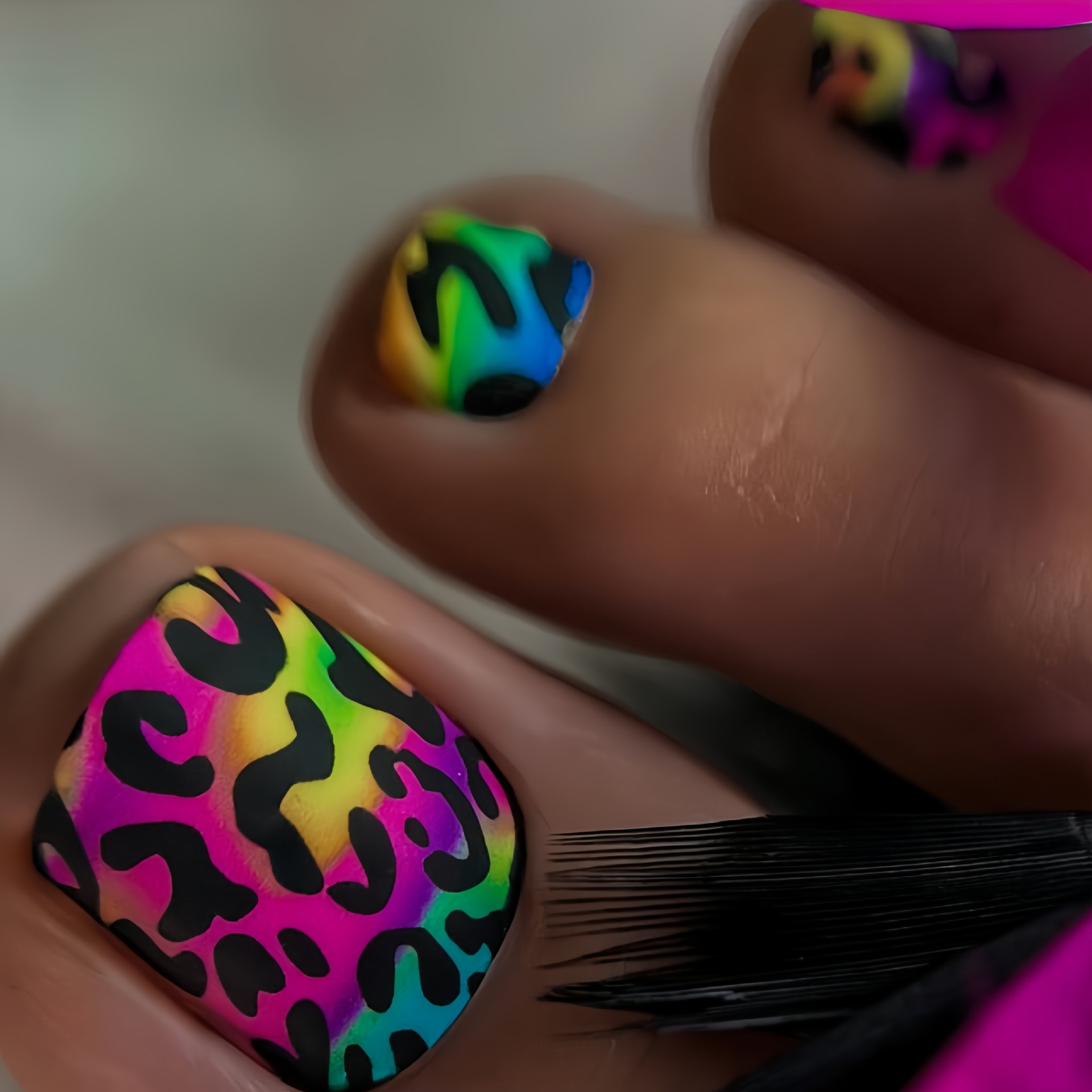 24 Buah Kuku Kaki Tekan Y2k Ku - Nail Art Leopard ulasan dan harga