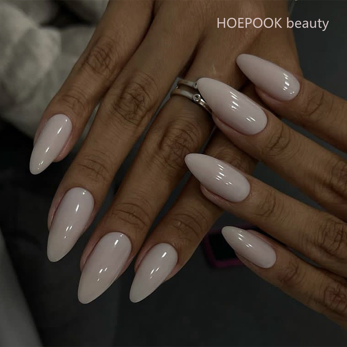 24 buah ujung kuku tekan Almon - Nail Art Natural Simple ulasan dan harga