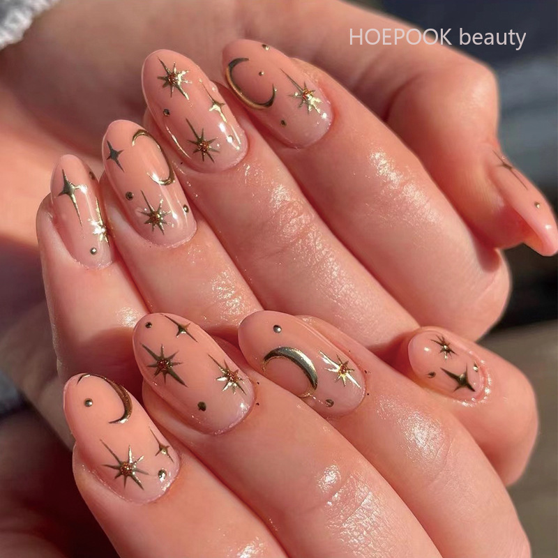 24 buah ujung kuku tekan Almon - Nail Art Natural Simple ulasan dan harga