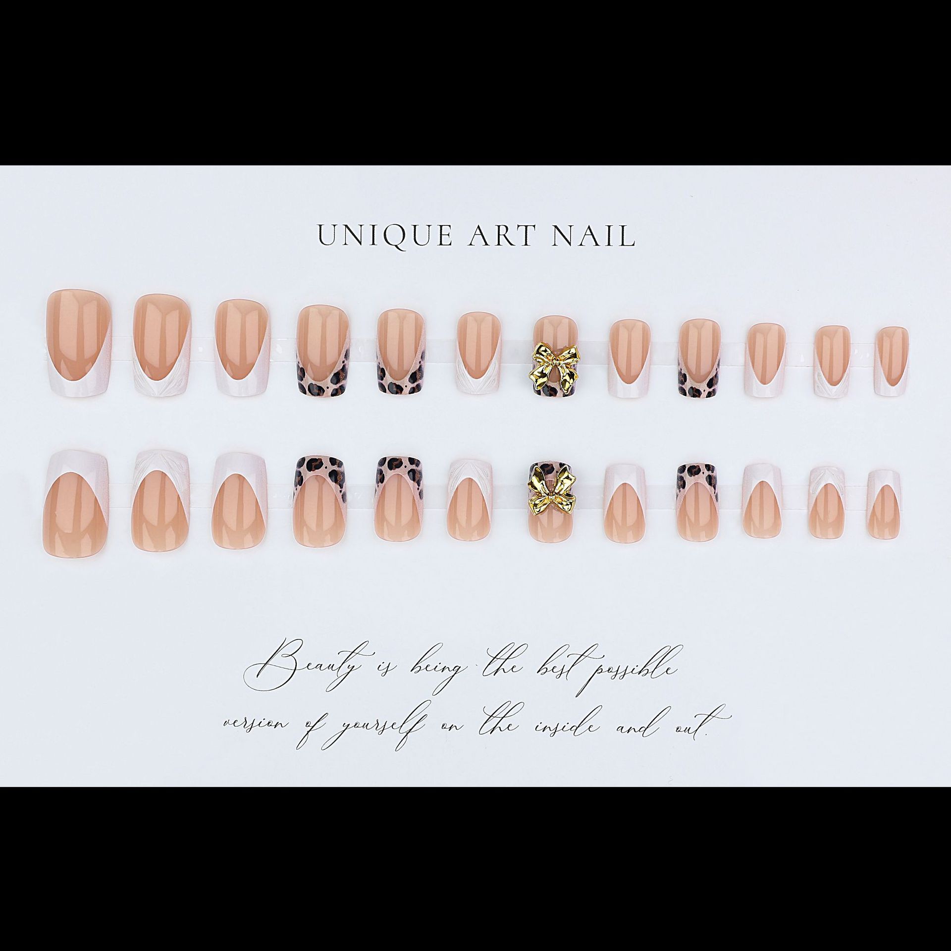Kuku palsu pendek persegi untu - Nail Art Leopard ulasan dan harga
