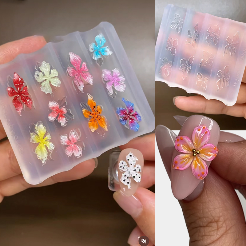 Cetakan Kuku 3D Bentuk Bunga S - Nail Extension Form ulasan dan harga