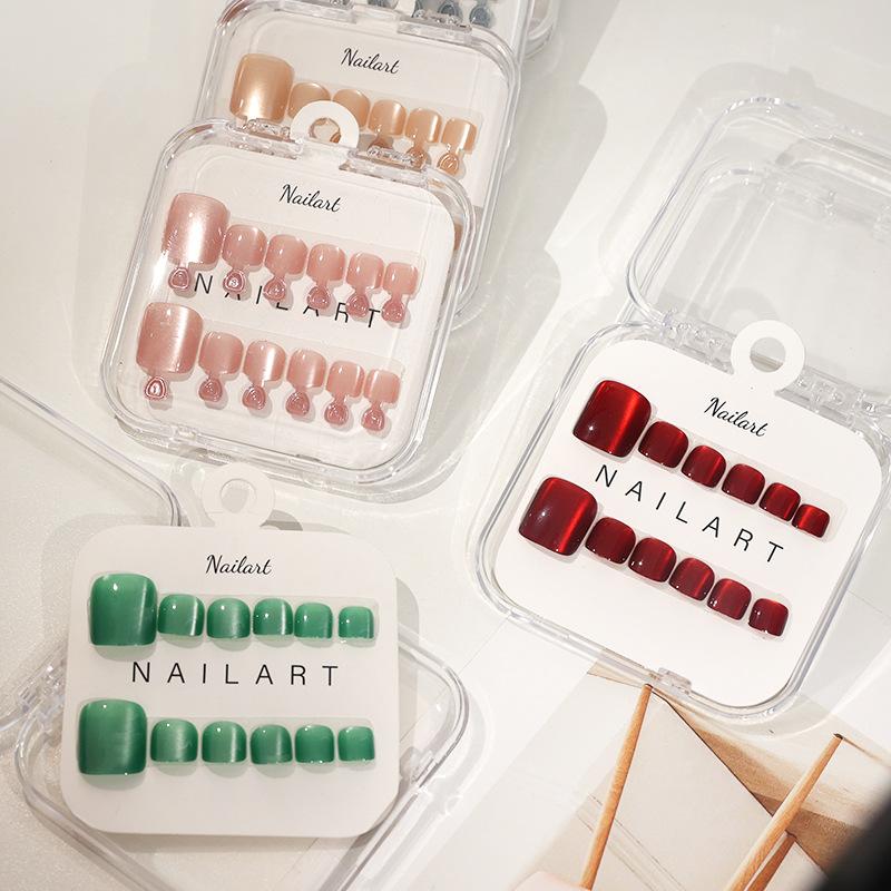 10 Pcs/Box Kuku Palsu Prancis  - Nail Art Extension Cat Eye ulasan dan harga
