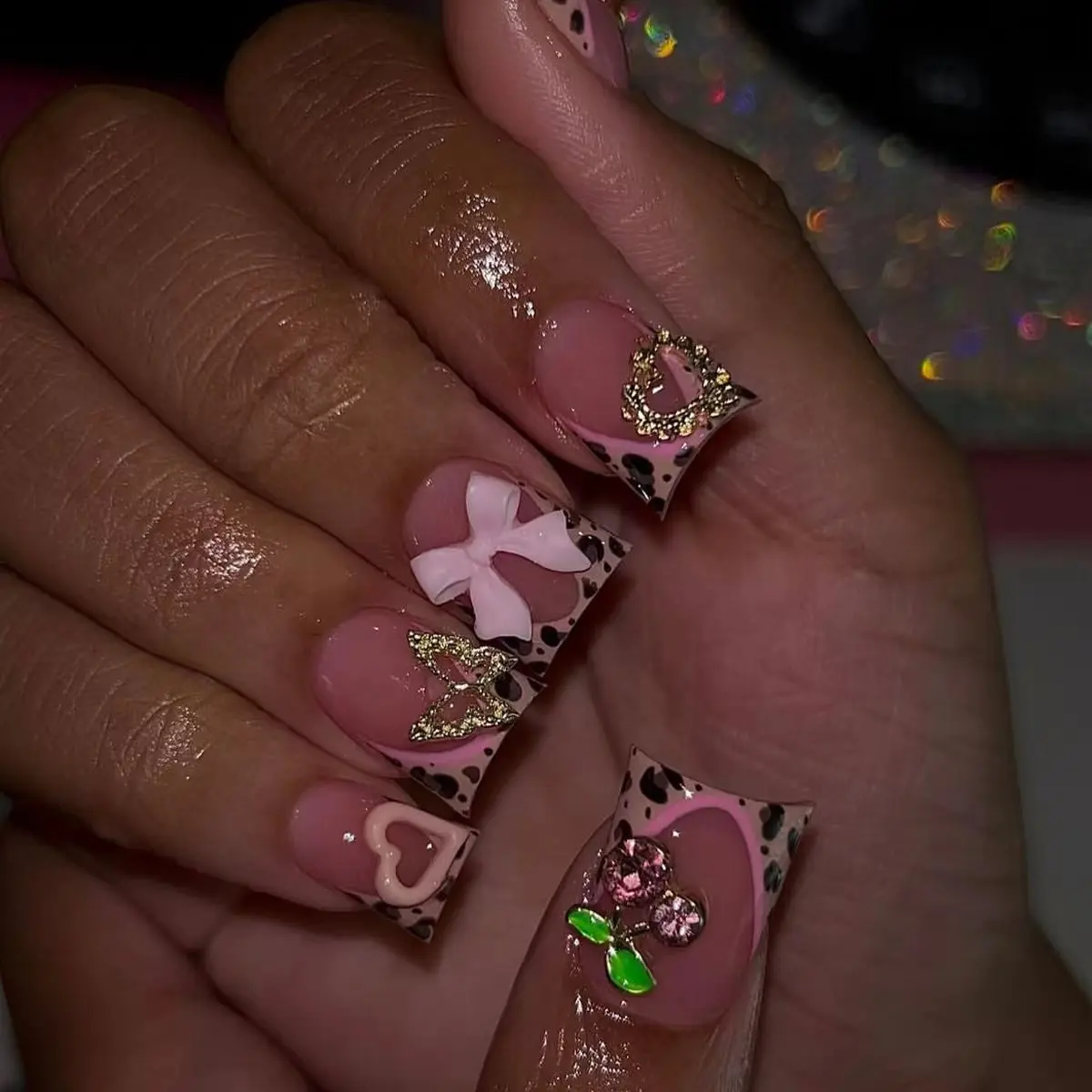 24Pcs Kuku Palsu Pendek Model  - Nail Art Leopard ulasan dan harga