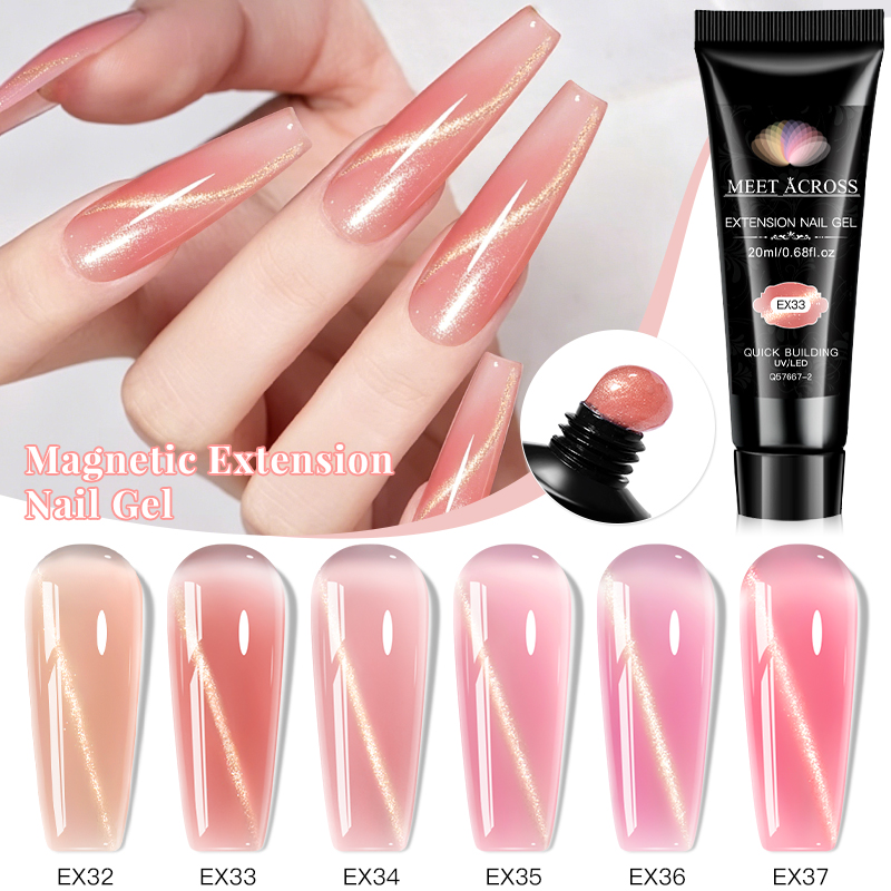 6pcs/set 20ml Cat Eye Poly Nai - Nail Extension Form ulasan dan harga